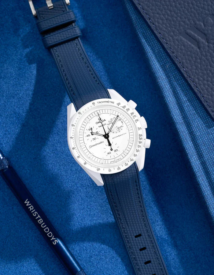 Premium Curved Rubber Strap - Blue