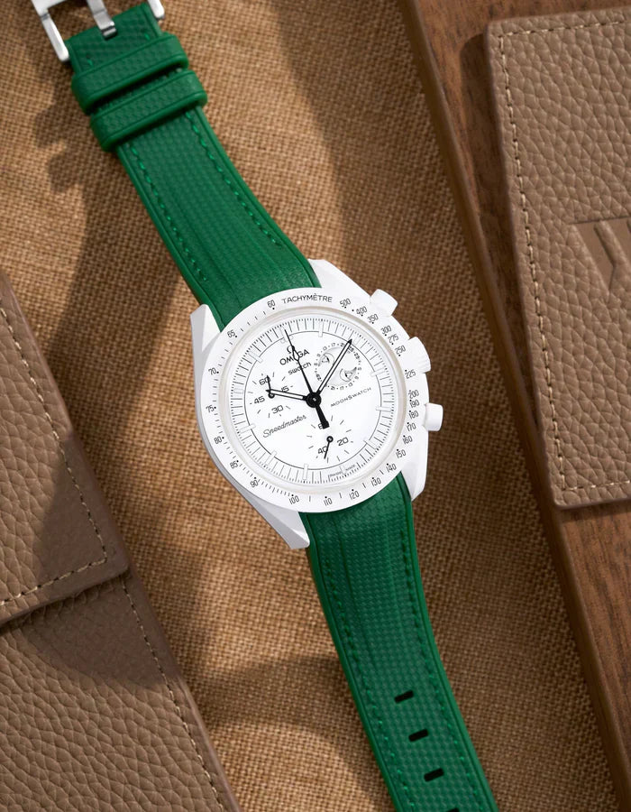Premium Curved Rubber Strap - Green