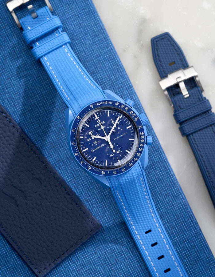 Premium Curved Rubber Strap - Neptune Blue