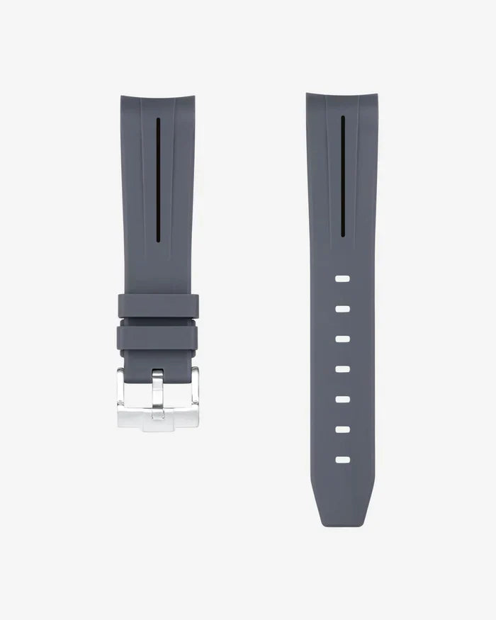 Curved rubber strap - grey