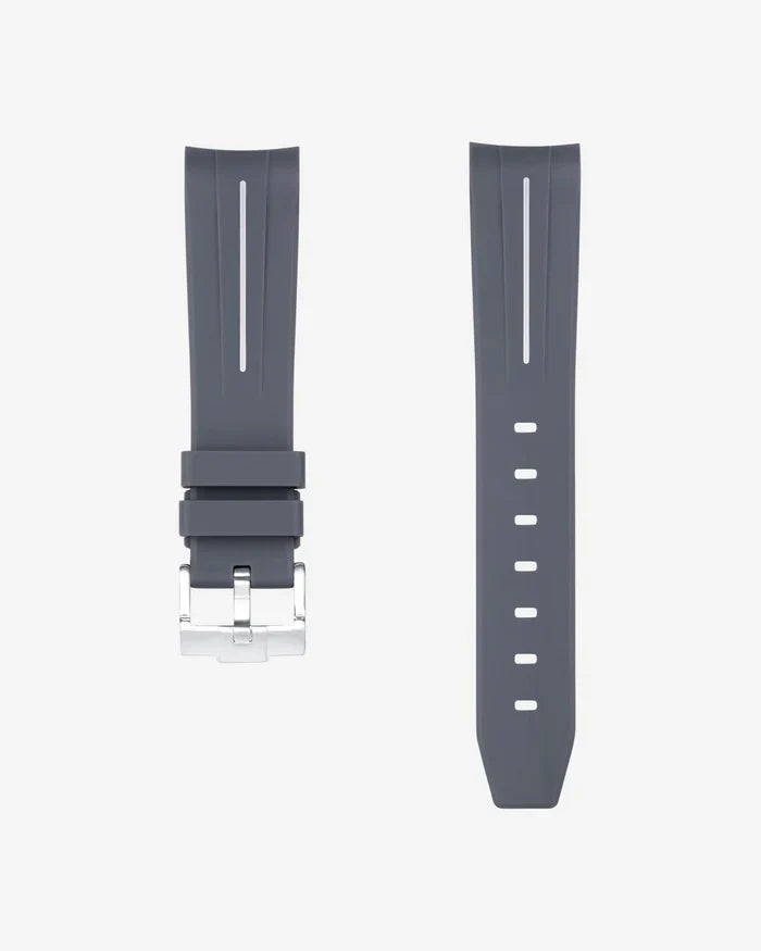 Curved rubber strap - grey