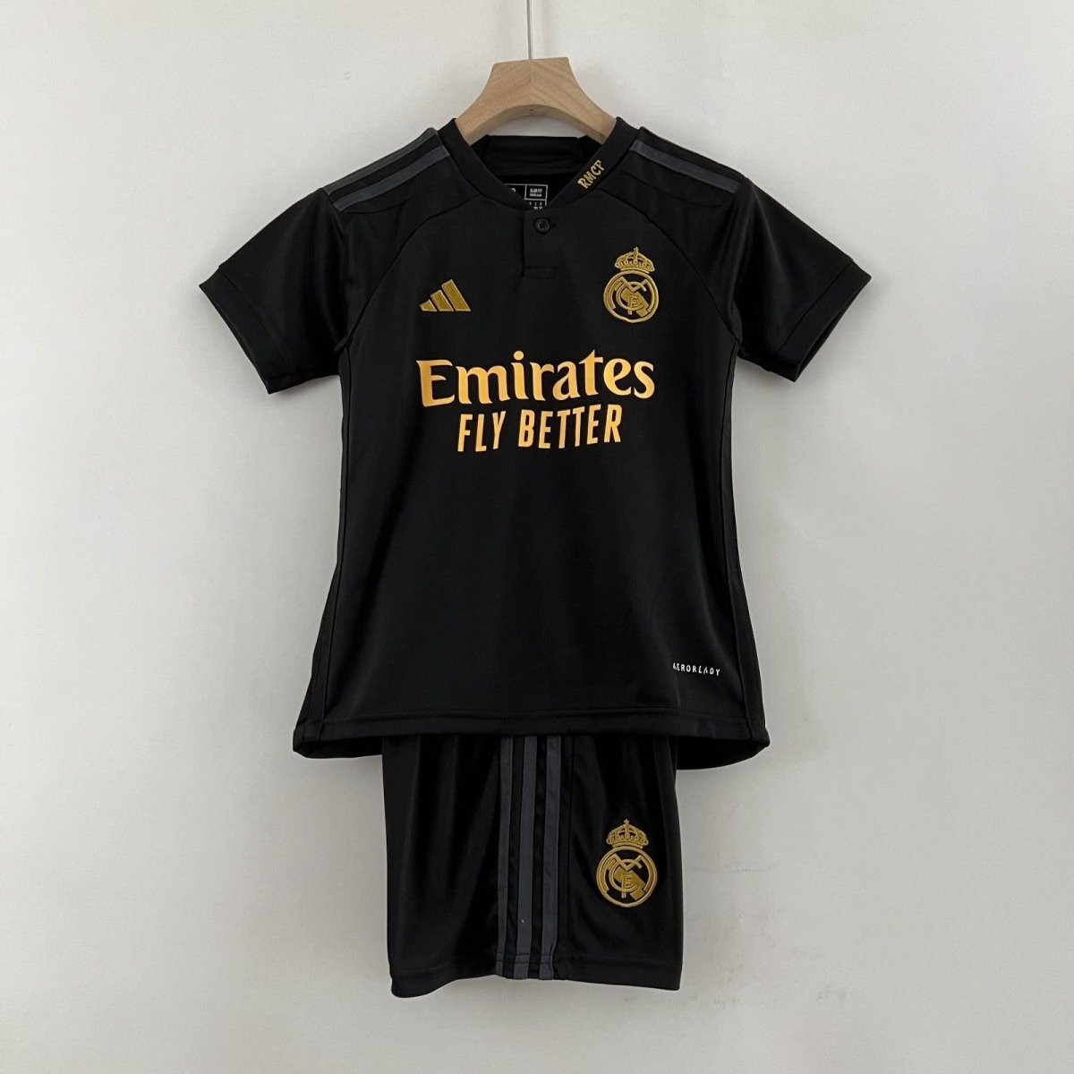 Kids' Real Madrid III 23/23 Adidas Kit - Black