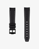 Premium Curved Rubber Strap - Black and White Dots