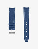 Premium Curved Rubber Strap - Blue and White Dots