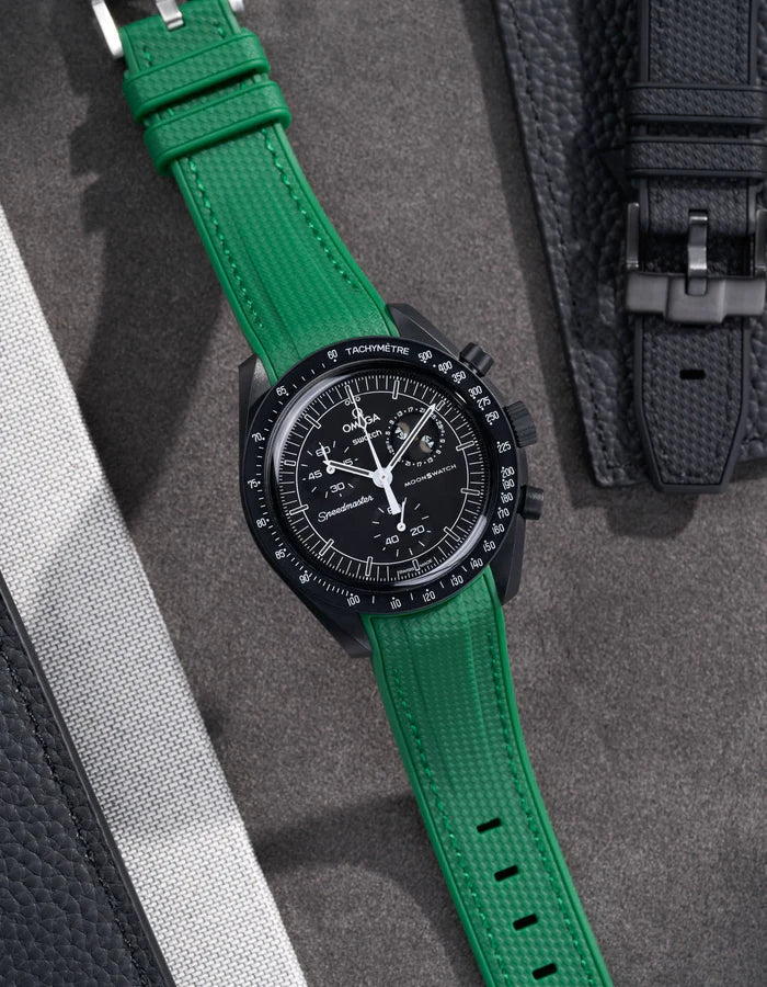 Premium Curved Rubber Strap - Green