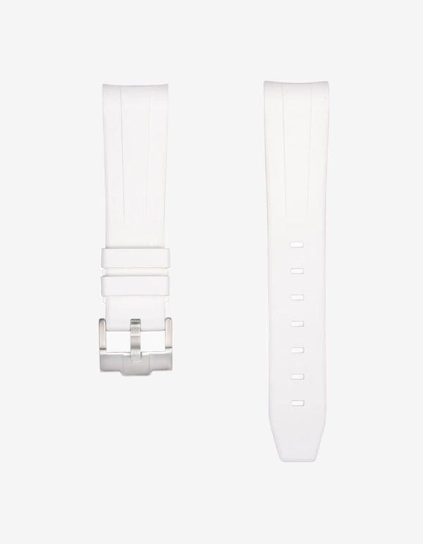 Curved Rubber Strap - White - OM Luxury