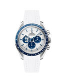 Speedmaster Anniversary Series “Silver Snoopy Award” - (Pulseira de Borracha Branca)